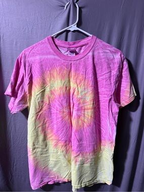 PAWZ Pink and Yellow Tie-Dye Short Sleeve Tee